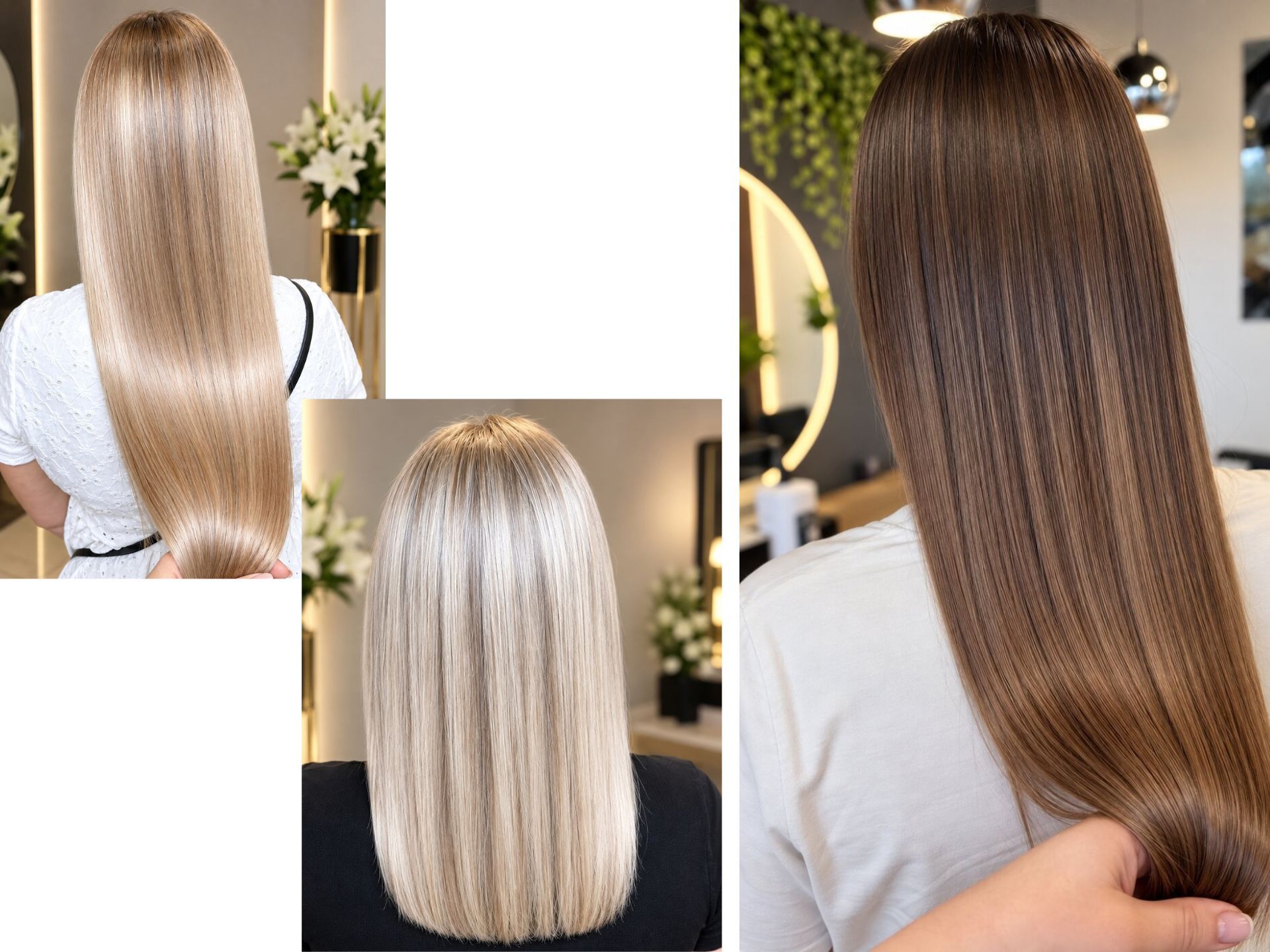 Proste blond włosy z równą linią końcówek